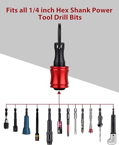 Miniatura 26 de katerk 6 piezas de 1/4 de pulgada con vástago hexagonal de aleación de aluminio para destornillador, ligero, barra de extensión de cambio rápido