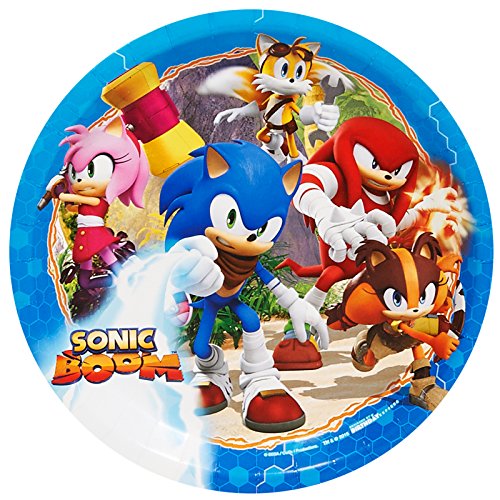 BirthdayExpress Sonic Boom Party Supplies Dinner Plates