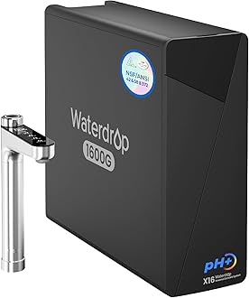 X16-Alkaline Reverse Osmosis Water Filter, NSF/ANSI 42&58&372 Certified, 1600 GPD RO System, 11-Stage Filtration, UnderSink, 3:1 Pure to Drain, Alkaline Mineral pH+, Stainless Steel Faucet