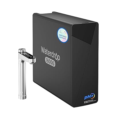 Waterdrop X16-Alkaline Reverse Osmosis Water Filter, NSF/ANSI 42&58&372 Certified, 1600 GPD RO System, 11-Stage Filtration, UnderSink, 3:1 Pure to Drain, Alkaline Mineral pH+, Stainless Steel Faucet