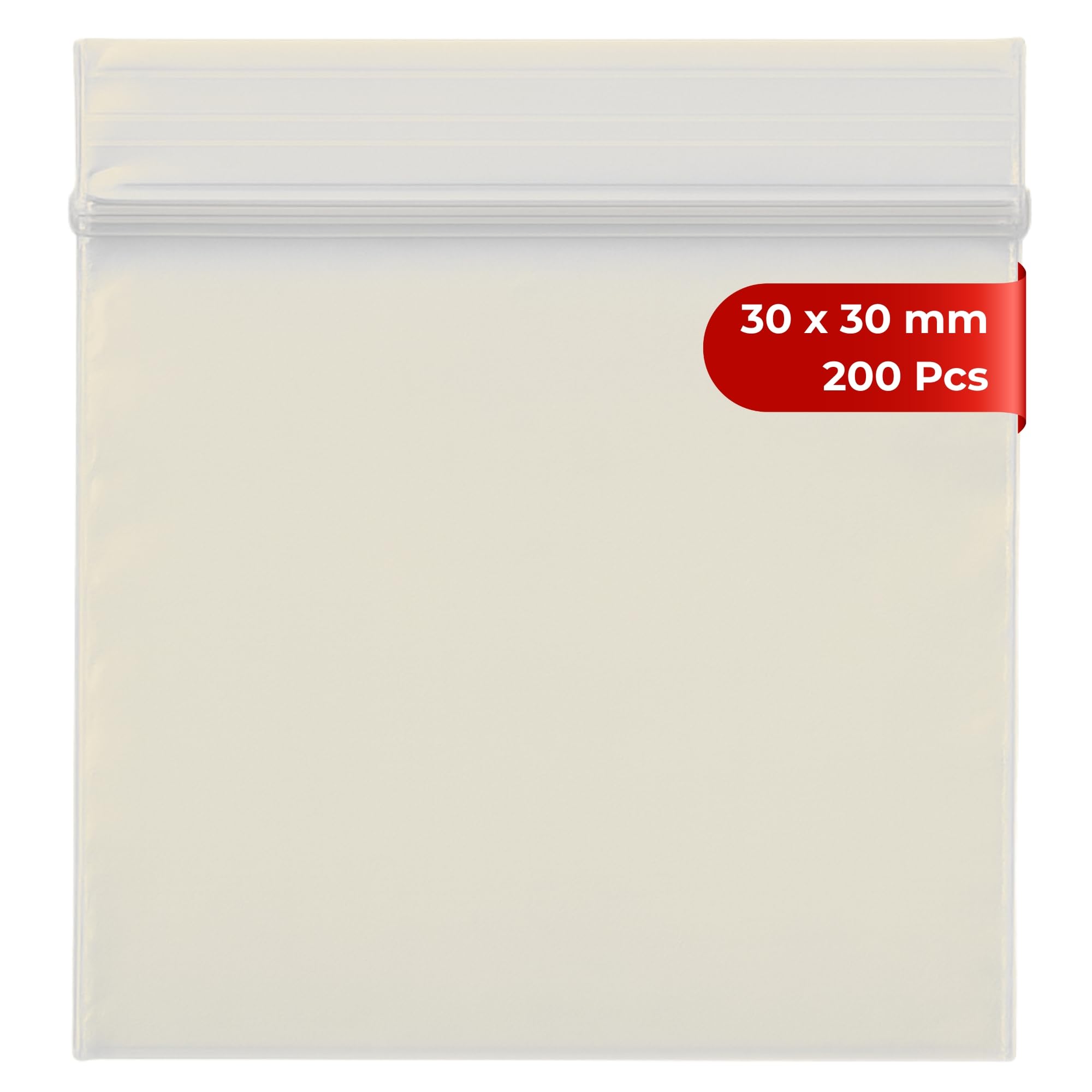 Grip Seal Bags Zip Lock Bags Resealable Plastic Bags Baggies (30x30 mm (200 Pcs), Clear)