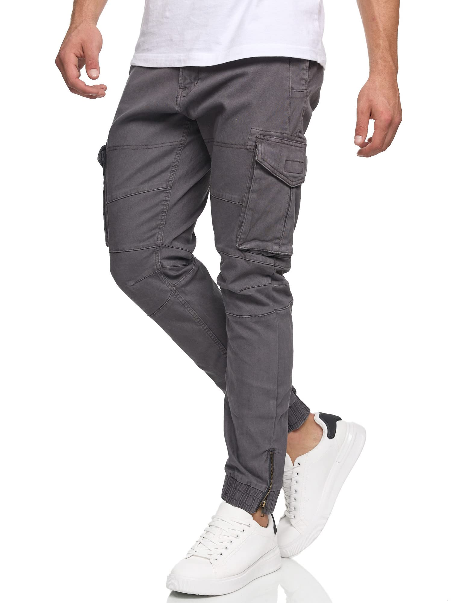 Indicode Hombres Alex Pantalón Cargo de algodón con 6 Bolsillos
