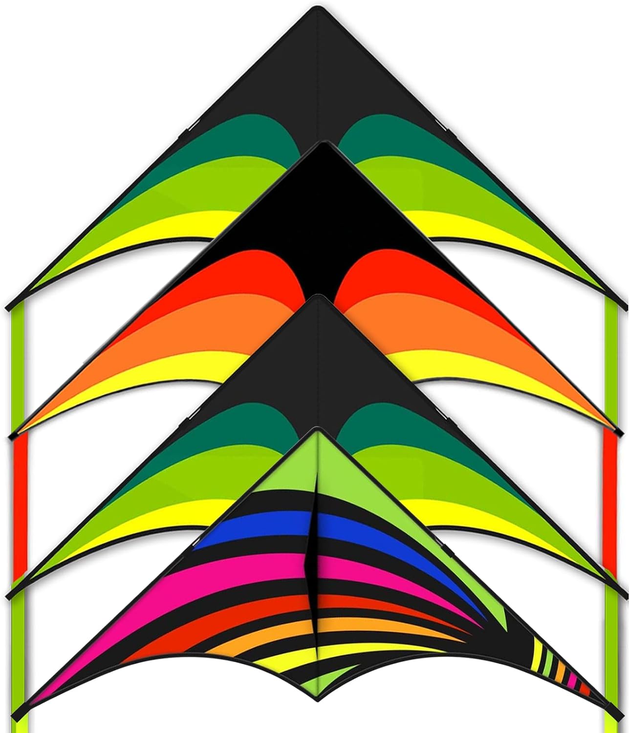 Mint's Colorful Life 4 Pack Delta Kites for Kids & Adults, Extremely Easy to Fly Kites, Best Kite for Beginner