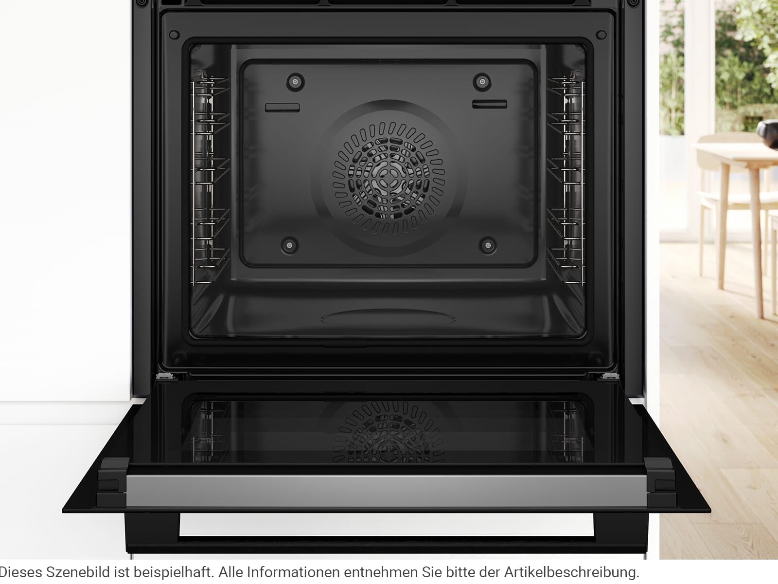 Bosch HRG578CB7, Serie 6, Smarter Einbau-Backofen mit Dampfunterstützung 60 x 60 cm, Made in Germany, Pyrolyse, Bratenthermometer, Air Fry Funktion, 3D-Heißluftfunktion, Soft Close, Backofenassistent