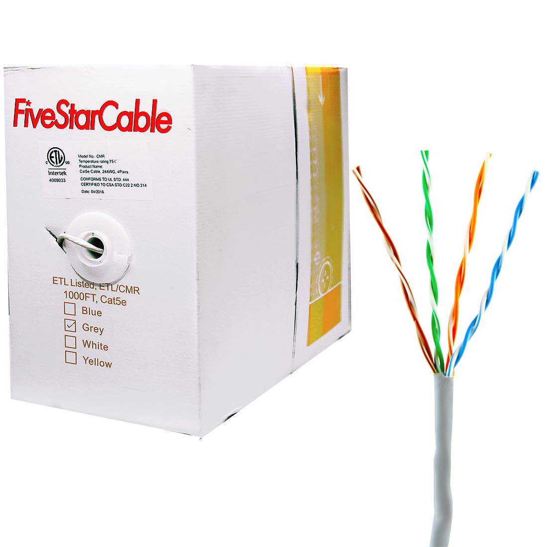 Snapklik.com : Cat5e 1000 Ft CMR Riser Rated Solid Bare Copper ...
