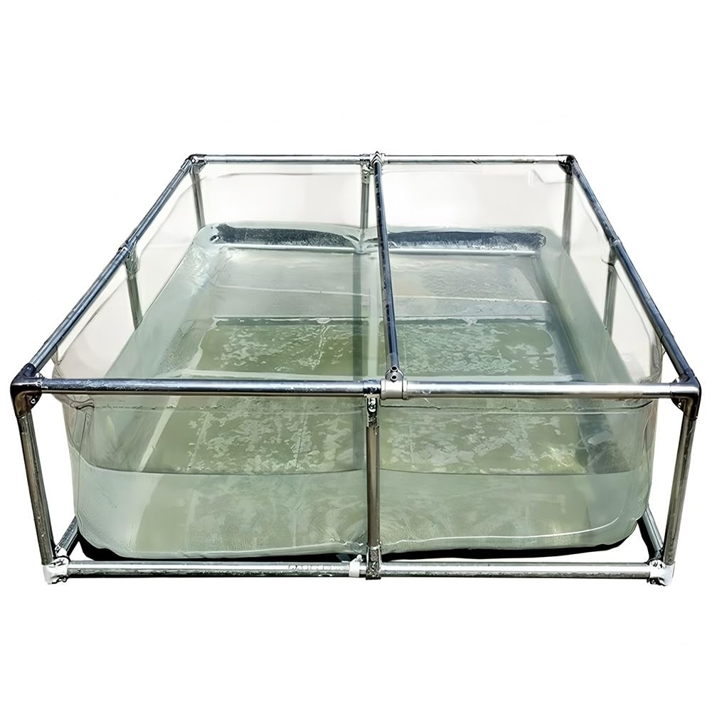 Lar C Bassin à poissons en PVC avec vanne de vidange et support – Assemblage facile – Étang à carpes koï hors sol pour jardin extérieur, parfait pour observer les carpes koï et les poissons, léger