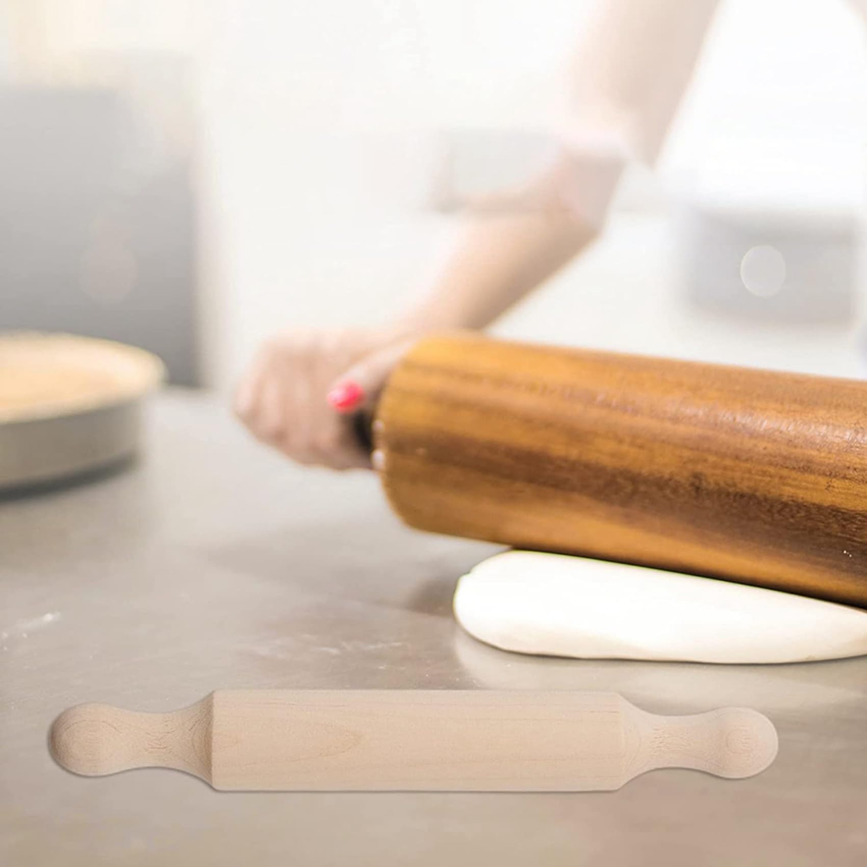 60 Piezas Mini Rodillo de Madera 6 Pulgadas de Rodillo de Cocina para Hornear Rodillo de Masa de Madera Pequeño para Niños Fondant