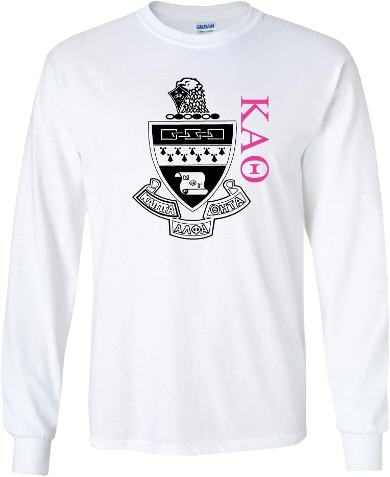 Kappa Alpha Theta Coat of Arms Long Sleeve T-Shirt (XXLarge, White)