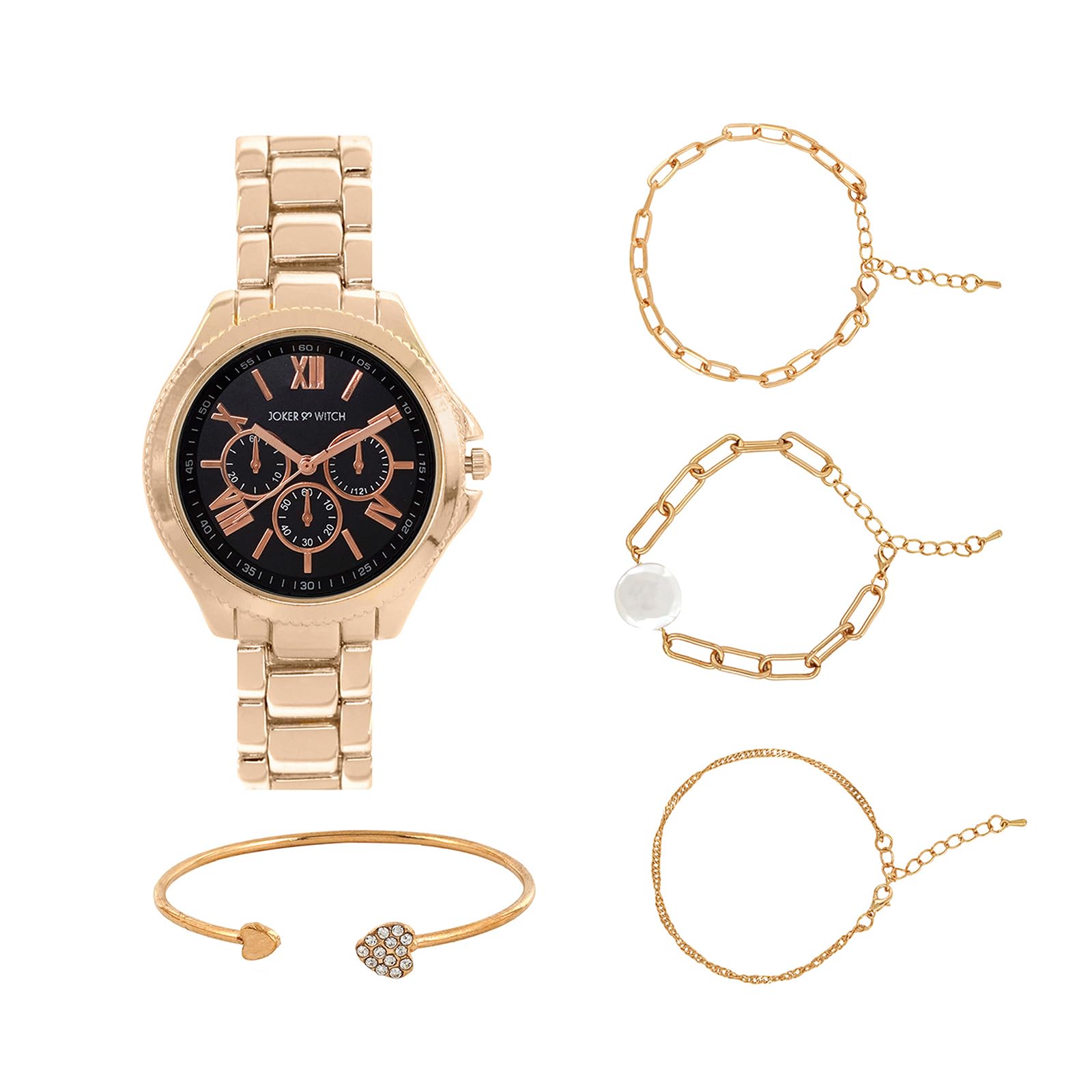 See full amazon price history chart for Joker & Witch Stainless Steel Women Analog Watch Bracelet Stack Combo | Gold, Black Dial, Gold Band Joker & Witch Stainless Steel Women Analog Watch Bracelet Stack Combo | Gold, Black Dial, Gold Band (B0C7L9HJZ6) Amazon Price History, Amazon Price Tracker