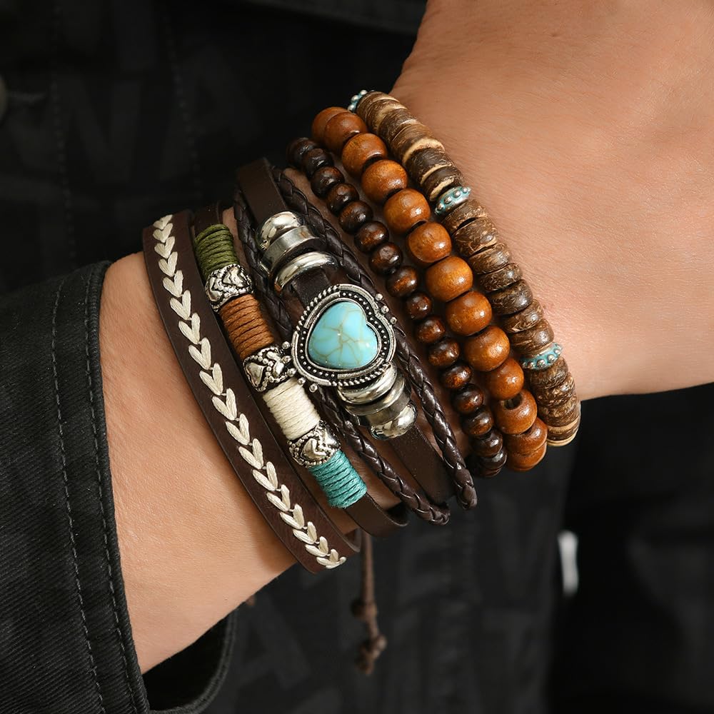 Bohemian Mix Bead Multi Layer Versatile Statement Bracelets Boho Stackable Beaded Strand Stretch Bangles Bracelets Sparkly Crystal Tassel Charm Jewelry Gift - Image 5