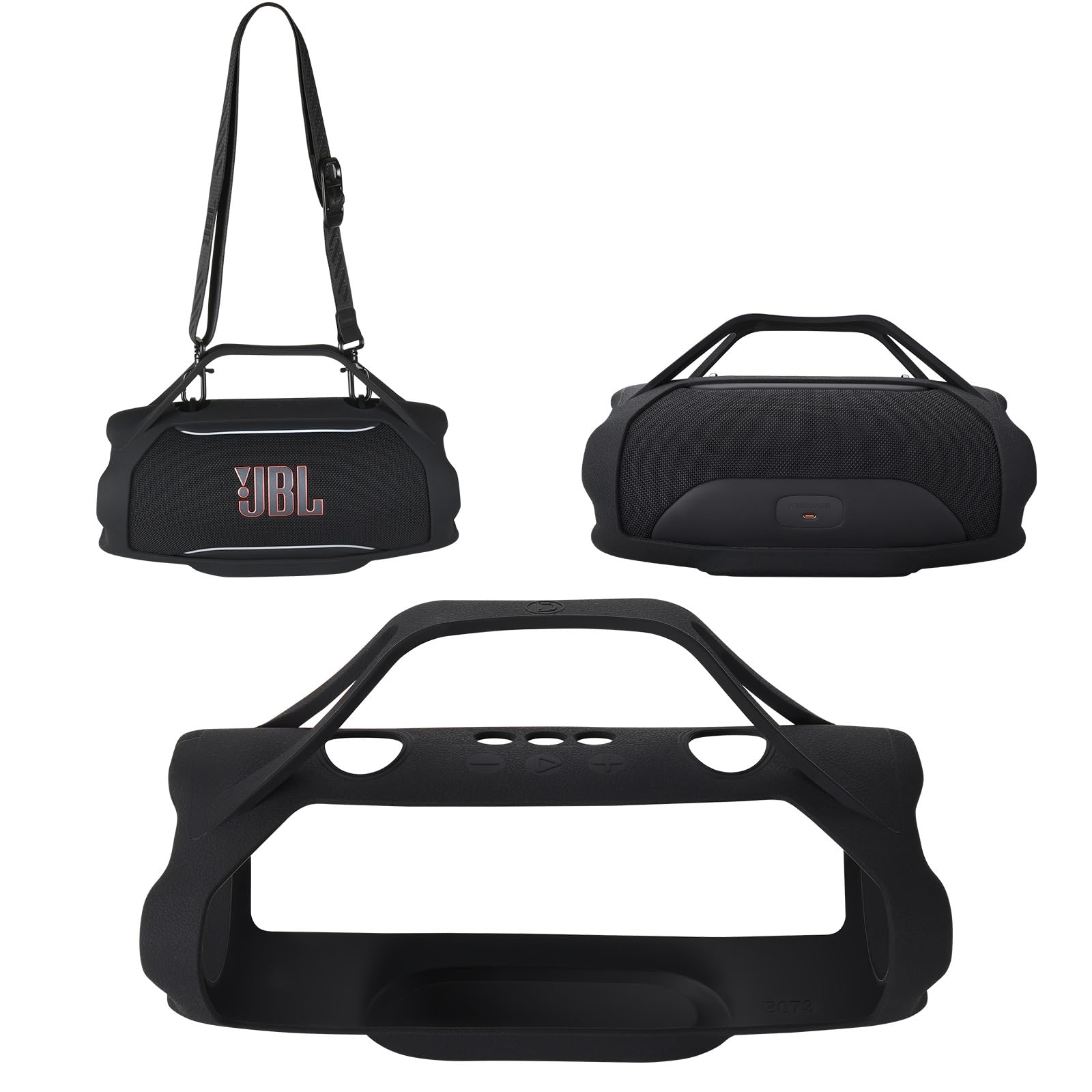 Silikon Schutzhülle für JBL Xtreme 5, Handliche Reise Silikonhülle (Schwarz)