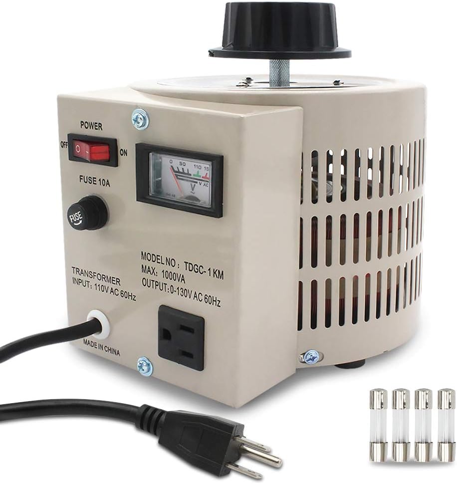 LVYUAN Variable Transformer Variable Voltage Regulator, 0-130V Output, 110V-120V Input (1000VA)