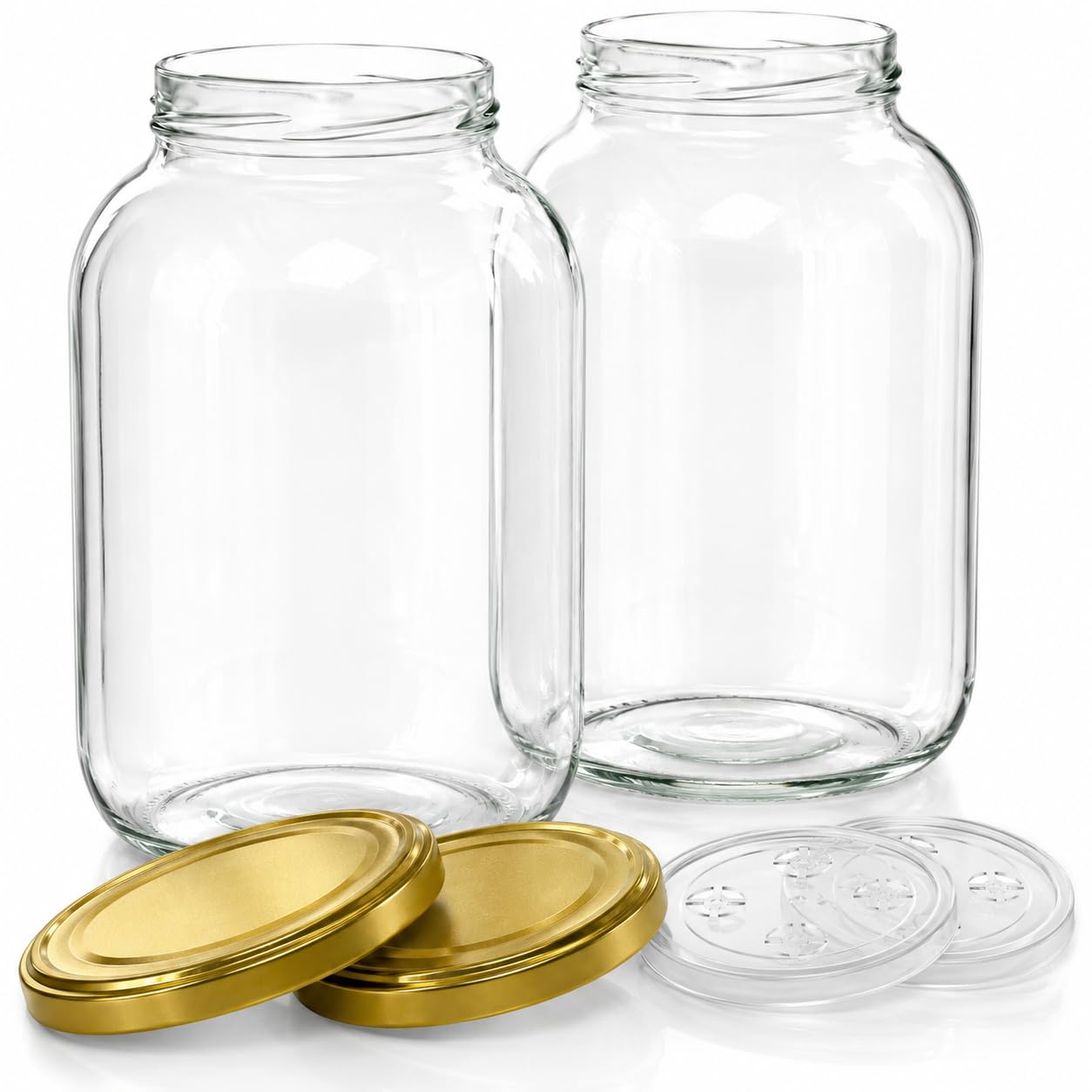 Tarros de fermentación de vidrio borosilicato myFERMENTS con tapas esterilizables