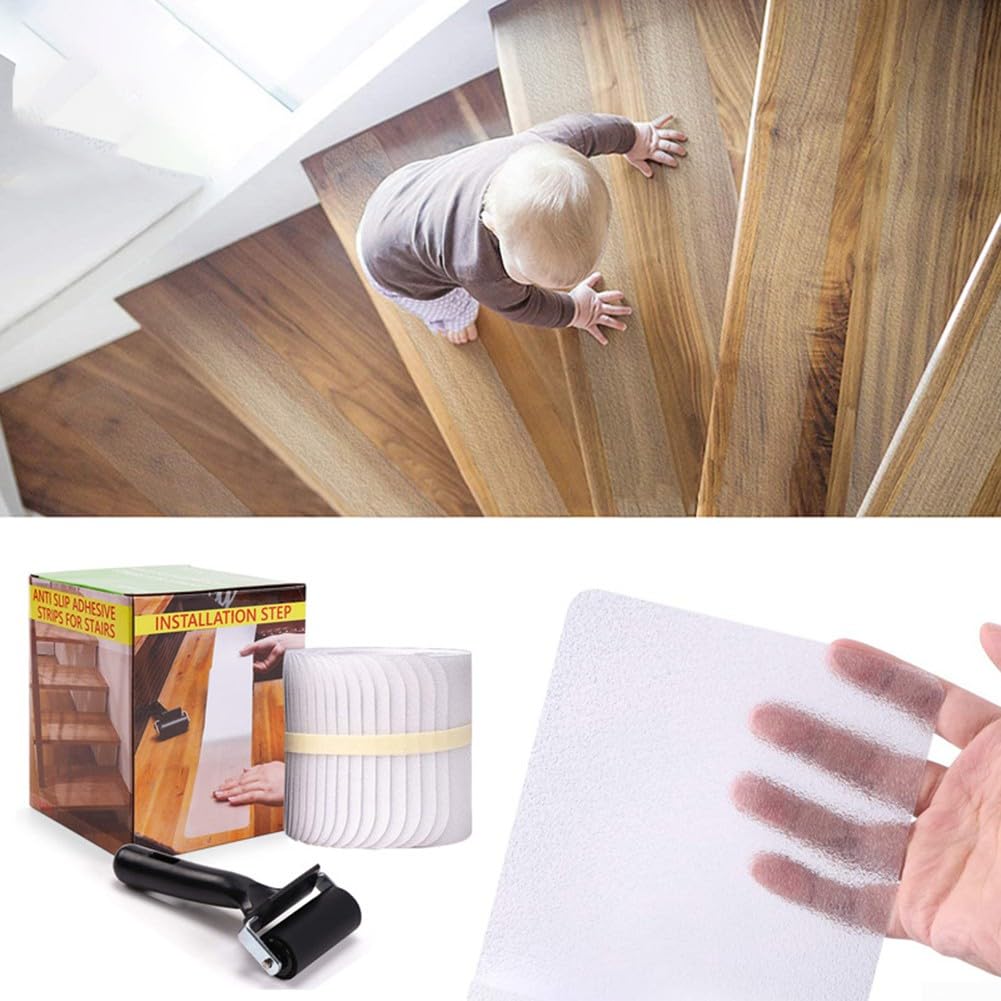 Cinta antideslizante para peldaños de escalera, impermeable y resistente al aceite, adhesivo o agarre para escaleras, baño, solución antideslizante de seguridad