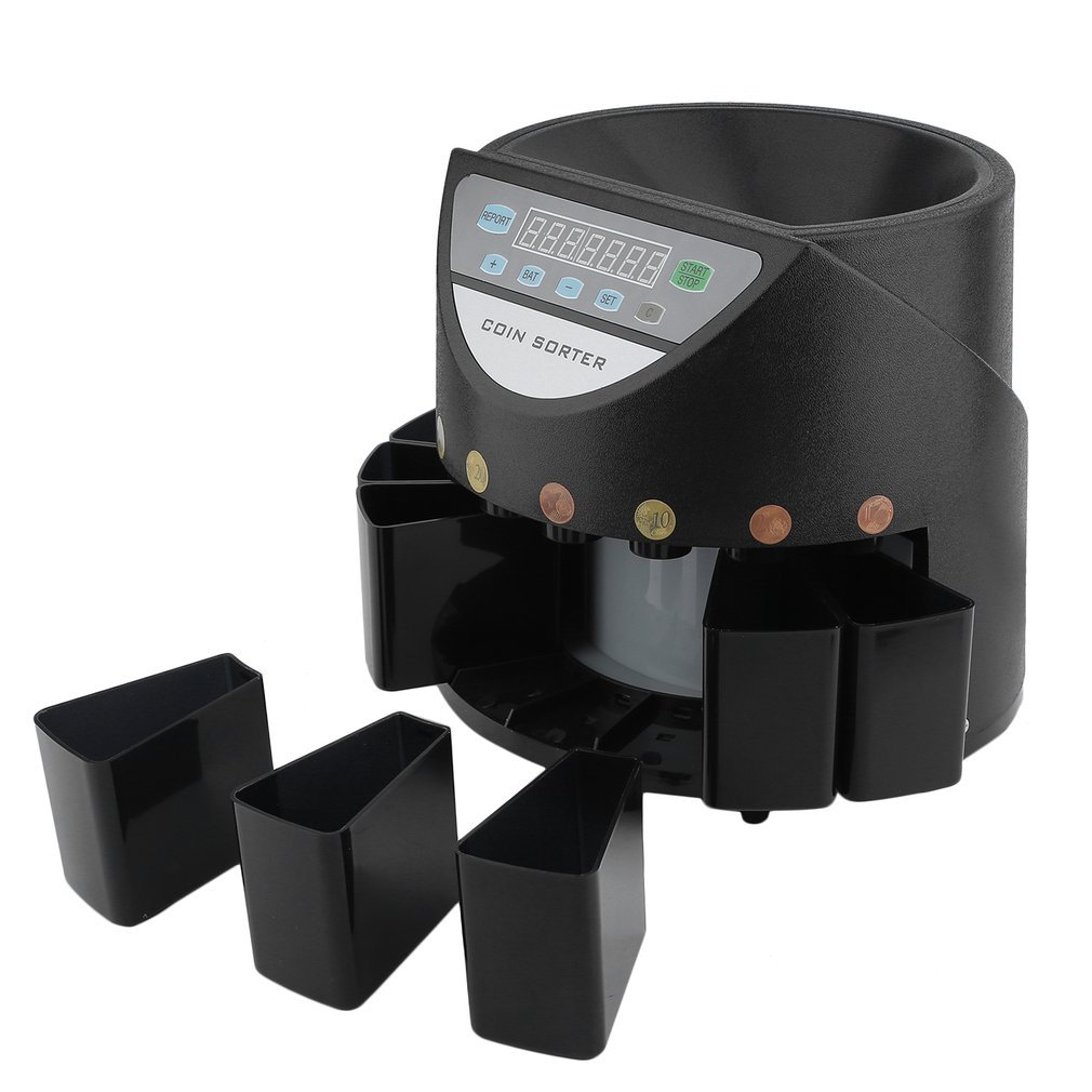yesper Conta Monete muenzzaehl macchina monete sortierer monete Euro soldi macchina contasoldi Coin Counter Sorter 300 pezzi/min Nero