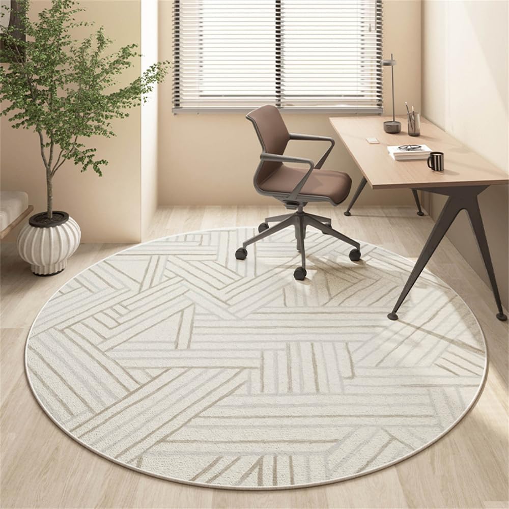 Odot Round Office Chair Mat for Carpeted and Hardwood Floor Protector, Non-Slip Computer Gaming Rolling Chair Desk Mat Japanese Style Protection Carpet for Wooden Floors (Ribbon,60cm)