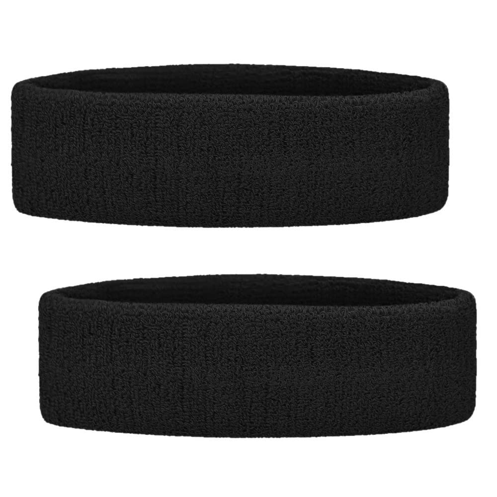 canbee CanbeeHeadbands for Tennis Football Basketball Volleyball Cycling Pack of 2 (Black)-picture-45