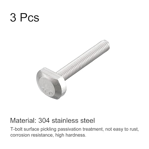 Miniatura 88 de uxcell Pernos de ranura en T, 5 piezas M6x25mm ranura en T Pernos deslizantes Pernos deslizantes 304 Tornillos en forma de T de acero inoxidable