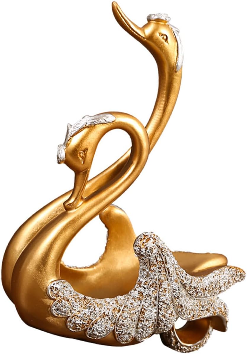 Ciieeo Resin Swan Bottle Holder Elegant Tabletop Wine Rack for Home and Bar Decoration Luxurious Display Stand Unique Swan Statue for Living and Dining Decor