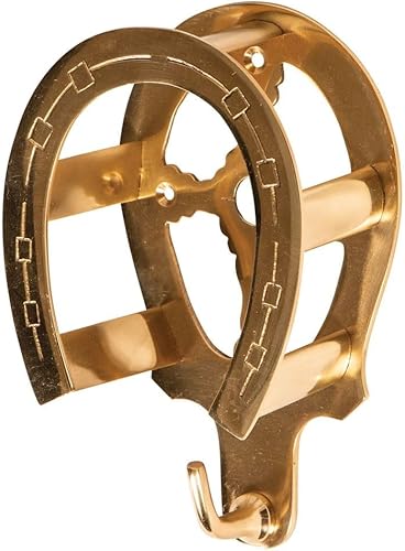 EasyUP Berlín - Brida de latón doble herradura de 6 pulgadas de largo x 3-12 pulgadas de ancho x 2-14 pulgadas de profundidad gancho de 1-14