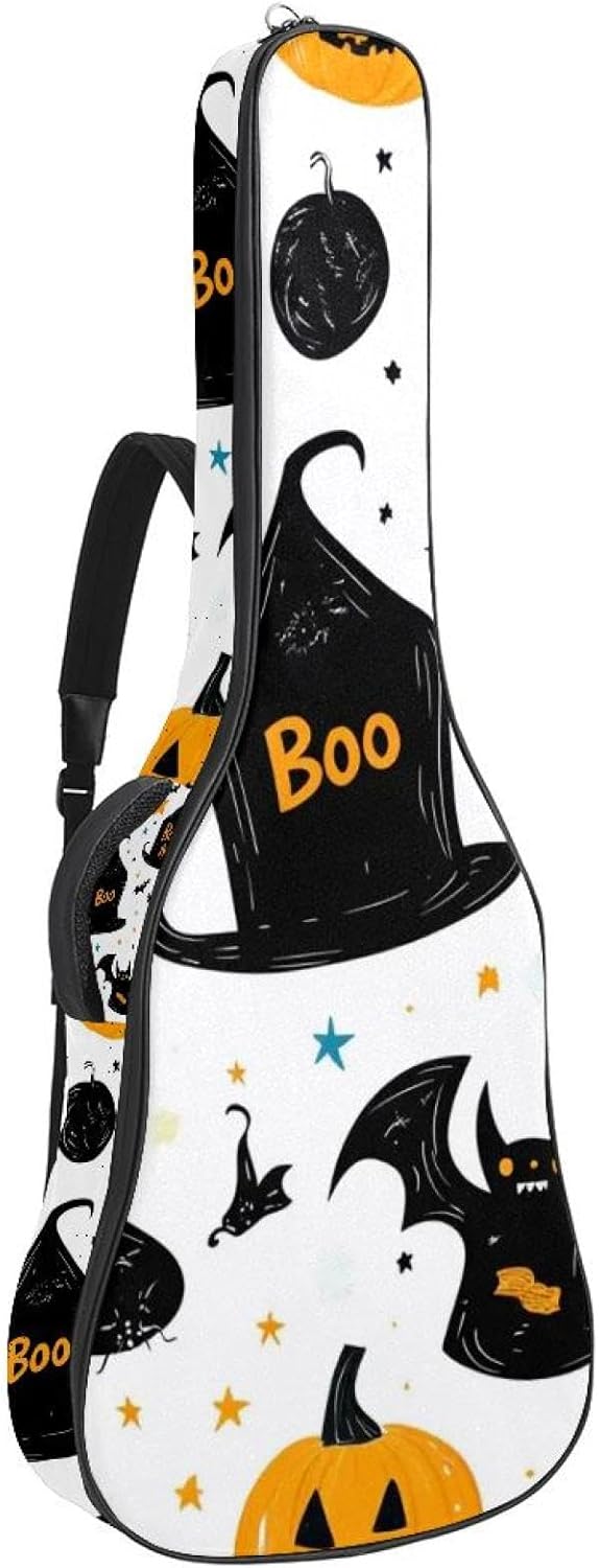 Halloween Elements Guitar Bag 40 41 42 In 2 Pockets Guitar Case Waterproof Guitar Case Resistent Oxford Cloth 0.4 In Extra Thick Sponge Padded for Acoustic Guitar