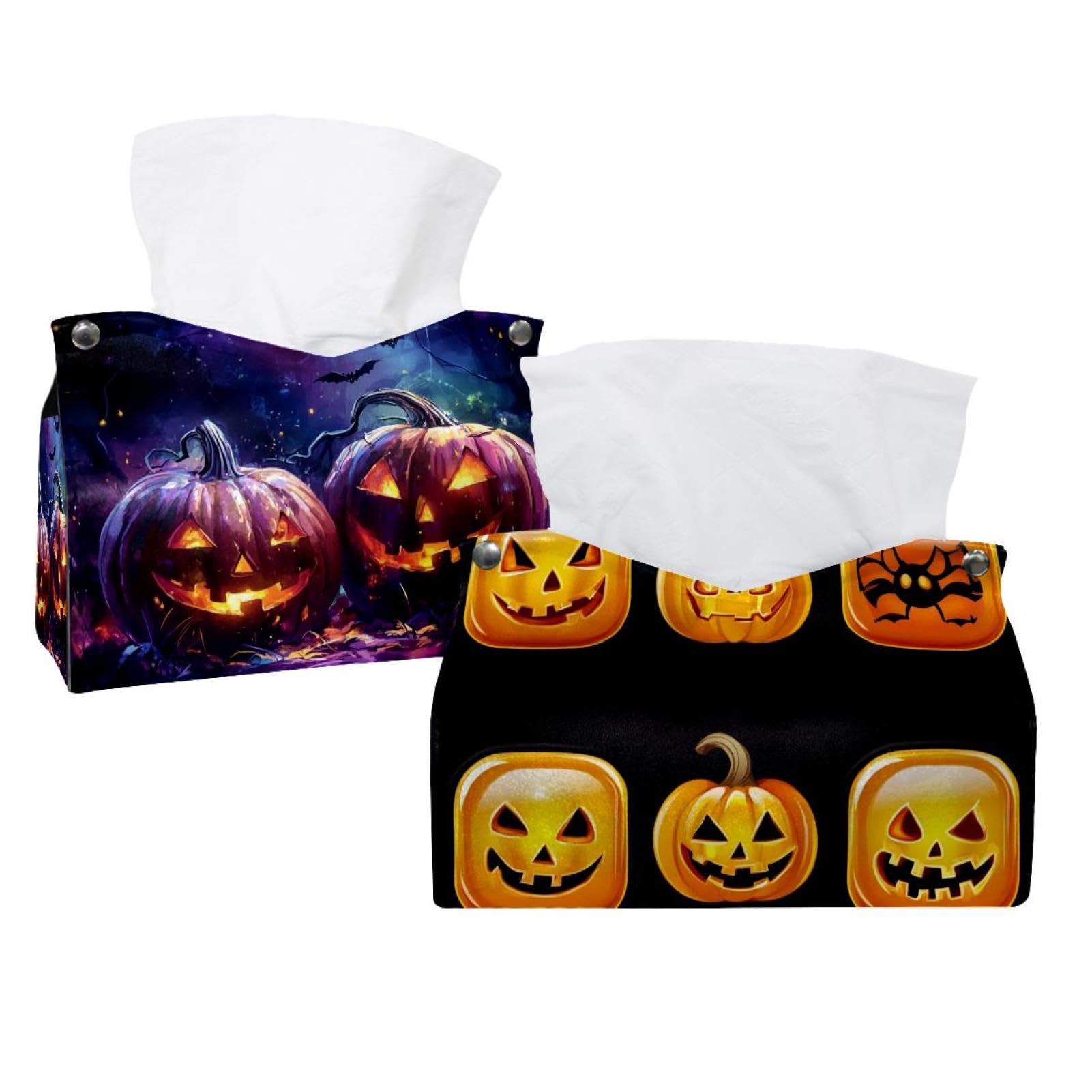 Housses de boîte à mouchoirs d'Halloween support moderne décoratif voiture bureau