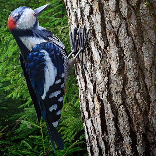 Shefio Garden Decor - Woodpecker Bird Decor, Beautiful Backyard Ideas & Garden Gifts - These Handmade Metal Birds are Perfect Outdoor Decor, Metal Yard Art for Lawn Ornament, Yard Decorations Outdoor