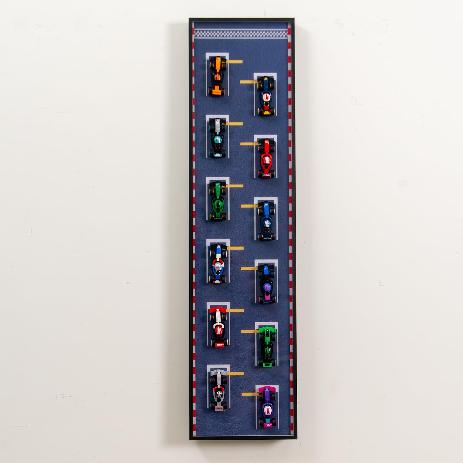 NOVDA Display Wallboard Compatible with Lego Speed Champions F1 for Model 71049 Race Cars Collectables Wall Mount Frames