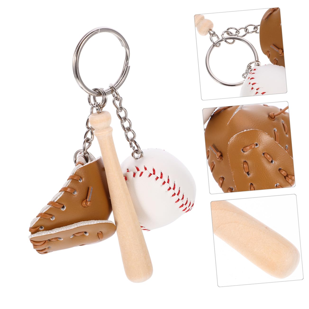 Homoyoyo Portachiavi Da Baseball Chiave Accessori Portachiavi Da Softball Portachiavi Carino Catene Mini Keeychain Bomboniere Da Baseball Per Pelle Sintetica Cachi