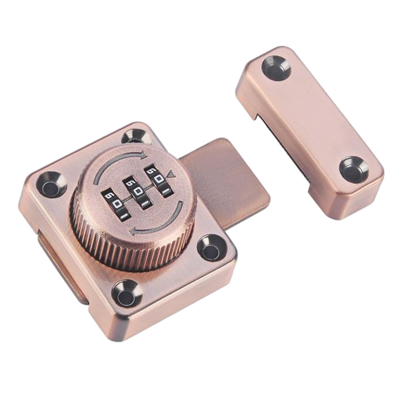 PIXZCSA File Cabinet Door Locks with Combination Keyless Convenient and Secure Cabinet Lock Solution Mechanical Password Rotary Hasp Lock Door Durable 3 Digit, Pink, 5.2x4.2cm