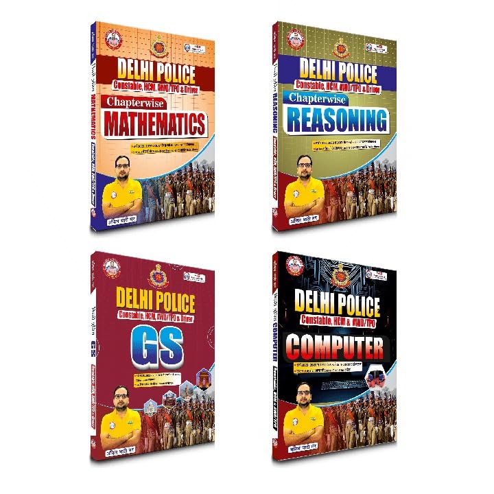 Image of Delhi Police Constable, HCM & AWO /TPO 4 Books Combo SET (2025) By Ankit Bhati Sir RWA -Mathematics, Reasoning, GS and Computer.