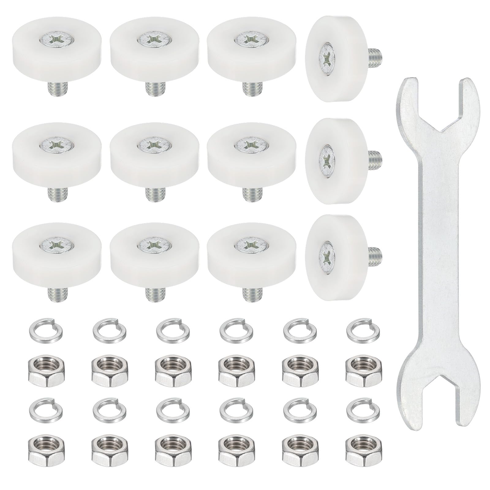 Rouleaux de tiroir coulissants 25mm uxcell galet de rechange blanc x12