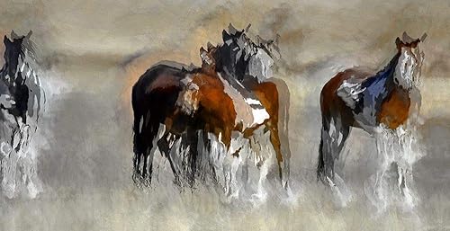 Posterazzi PDXFAS1294SMALL Grass Lands Splatter Ronald Bolokofsky Poster Print, 24 x 12, Multicolor