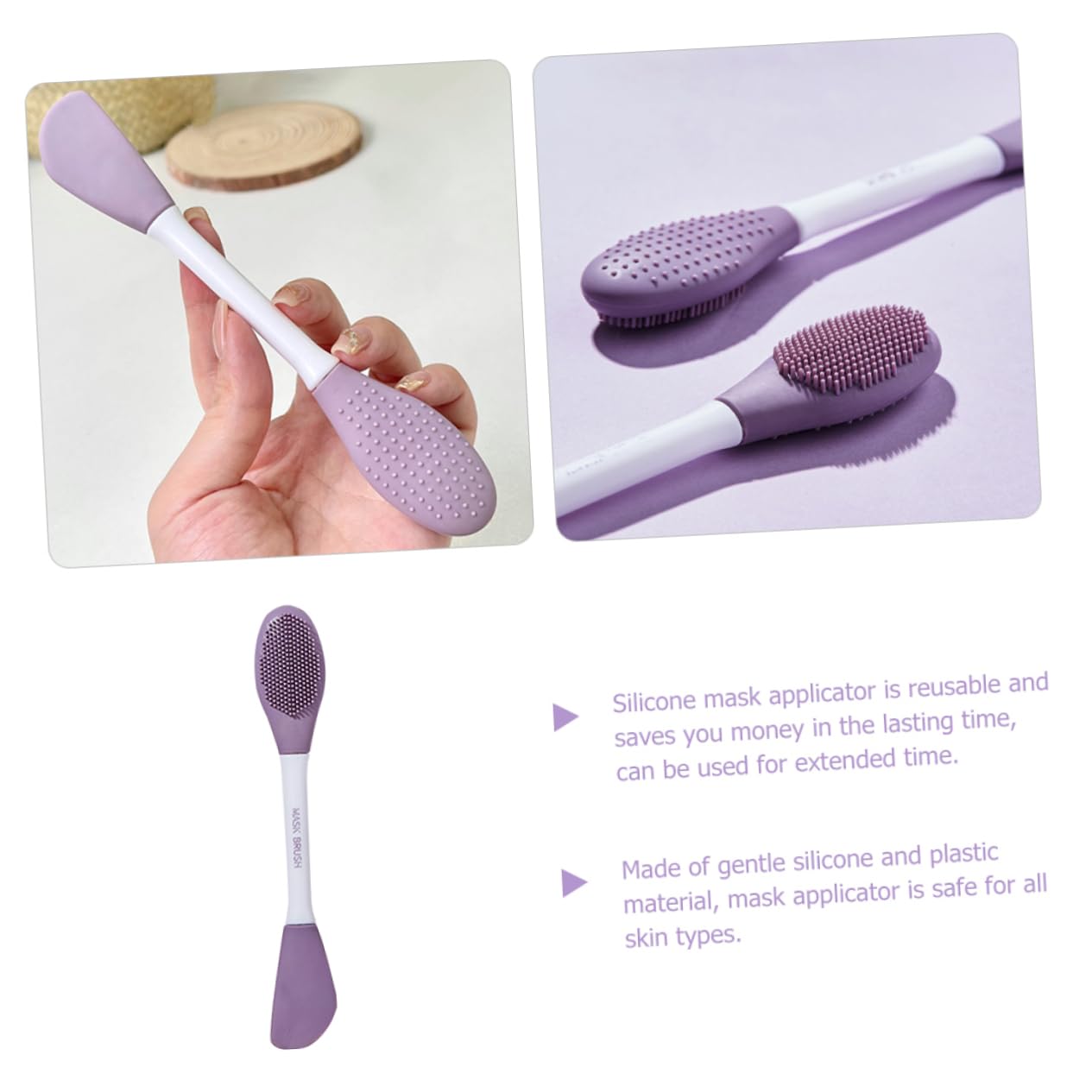 VALICLUD Dual-head Face Mask Brush Silicone Mask Applicator Skincare Tool for Face Acne Jelly Brush Spatula