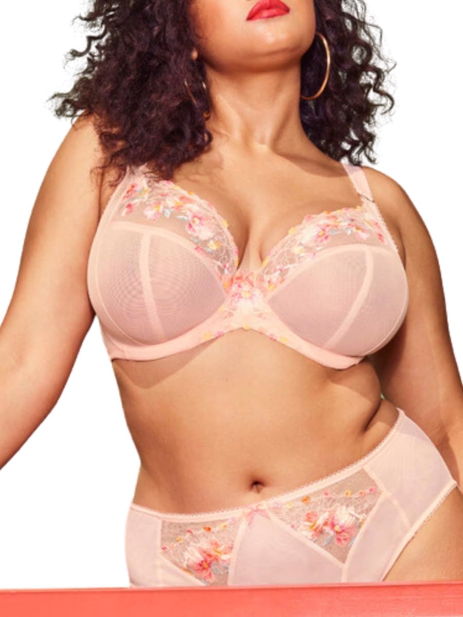 Elomi Womens Himari Underwire Embroidered Plunge Bra