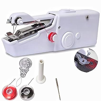 K2C Electric Handy Stitch Sewing Handheld Cordless Portable Sewing Machine for Emergency stitching & Home Tailoring, Hand Machine | Mini Silai | White Hand Machine | Silai Machine