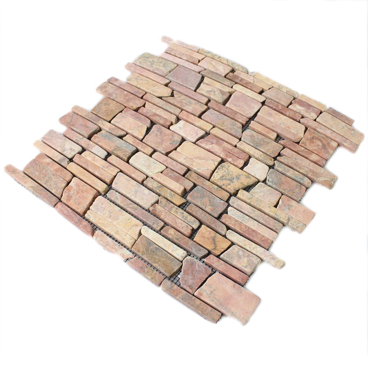 Marmor Fliesen Naturstein Brick Mosaik Rossoverona Badezimmer Küchen Wand Design