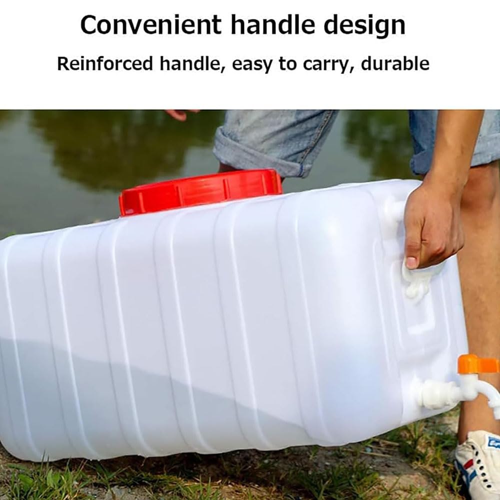 Tanica Acqua con Rubinetto Tanica con Rubinetto Campeggio Grande capacità tanica per Acqua Quadrata plastica Serbatoio per Acqua Potabile per Roulotte Camper Campeggio(Size:50L)