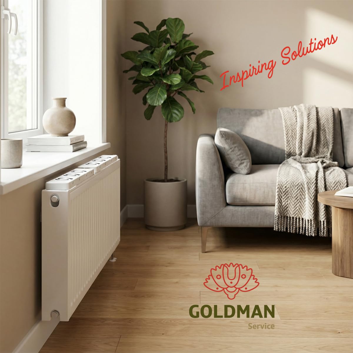 GOLDMAN SERVICE | Inteligentny wentylator chłodnicy - podwójny zestaw | automatyczny termostat, cicha, niskie zużycie energii 3,6 W, szybkie rozprowadzanie ciepła do grzejnika
