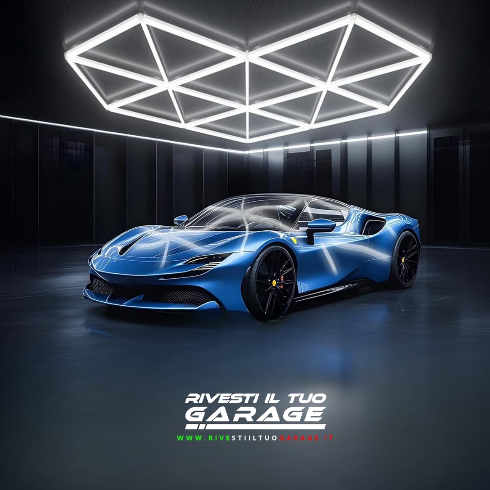 Éclairage LED alvéolé hexagonal en losange, éclairage de garage, salon de coiffure, salle de sport, sous-sol, entrepôt, salon de beauté automobile, activité commerciale.