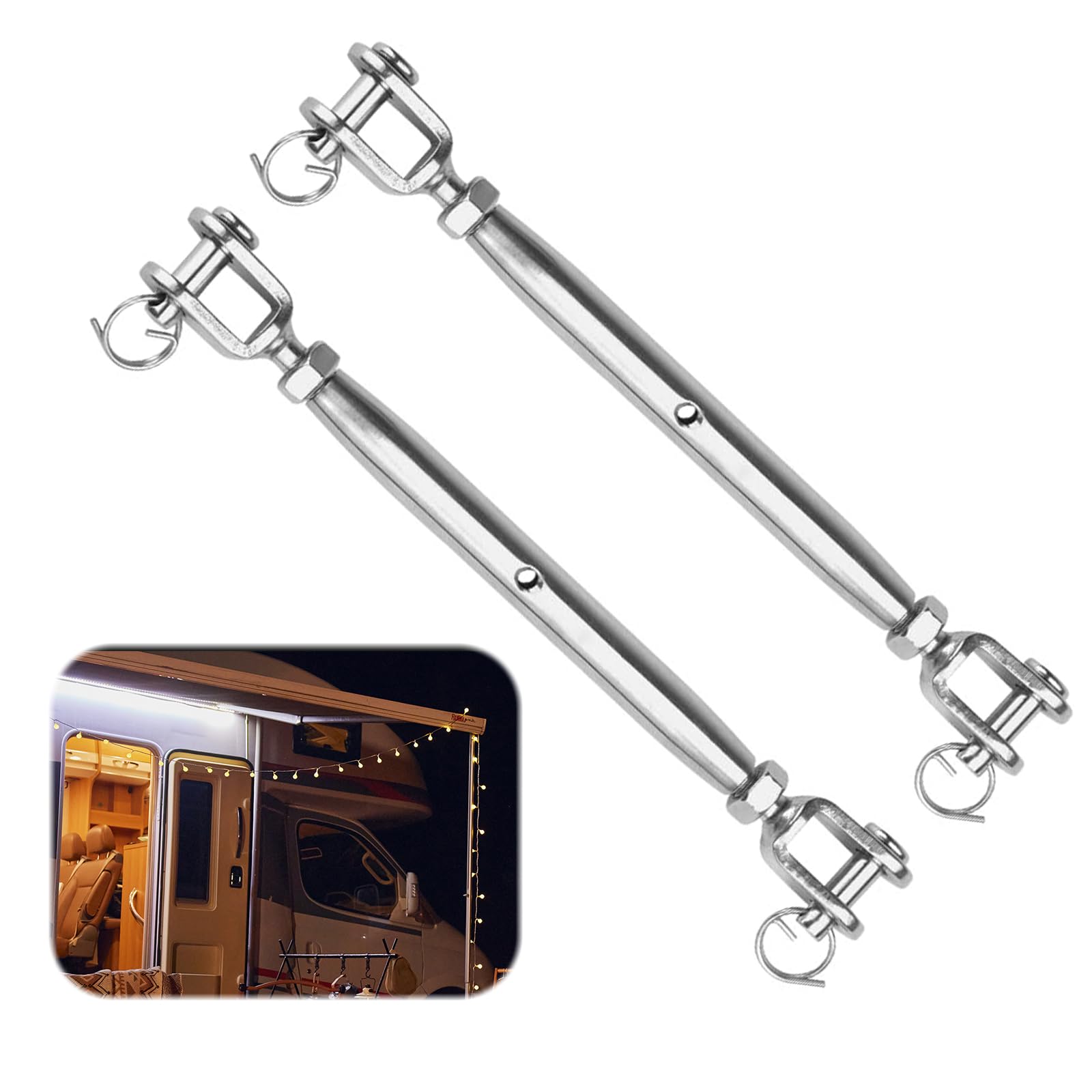 Hitefu 6 tenditori M6 con gancio e gancio, tenditori per funi in