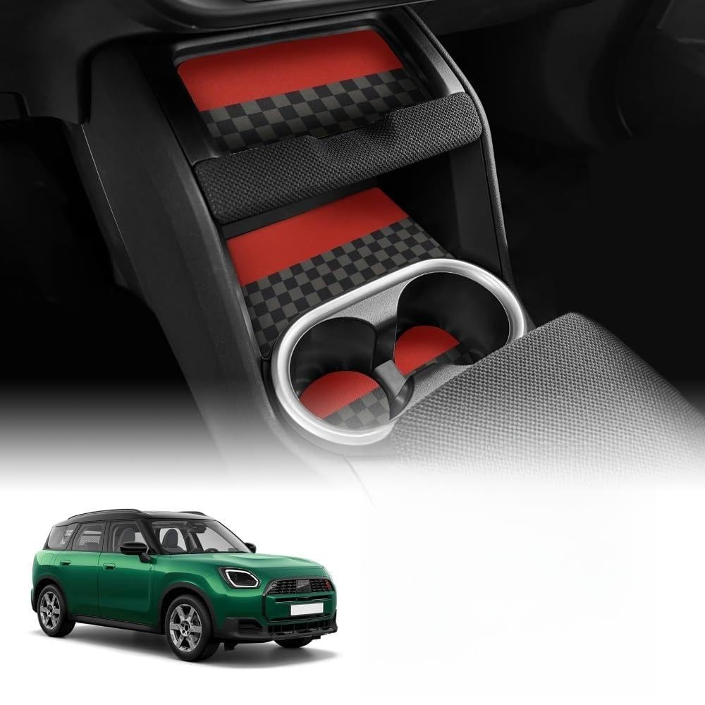Mauxpiao Jcw Car Door Cup & Pocket Non-Slip Mats For Mini Countryman U25 2024-2025, 18-Piece Pu Interior Dustproof Decorative Accessories Rewr/Jcw/A