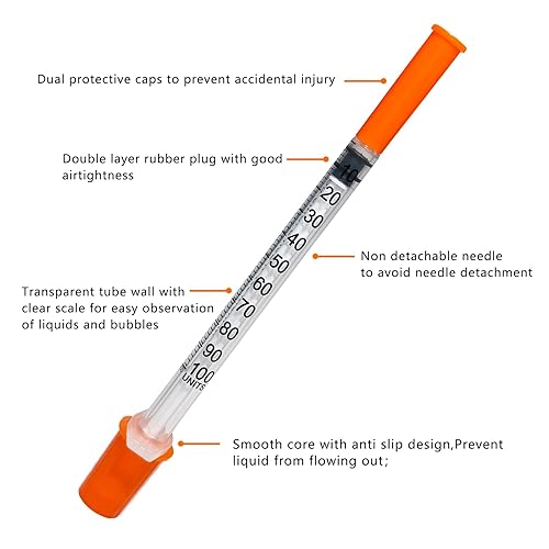 Miniatura 3 de Jeringas desechables de 0.0 fl oz 30 Ga 12 pulgada, envueltas individualmente, paquete de 30
