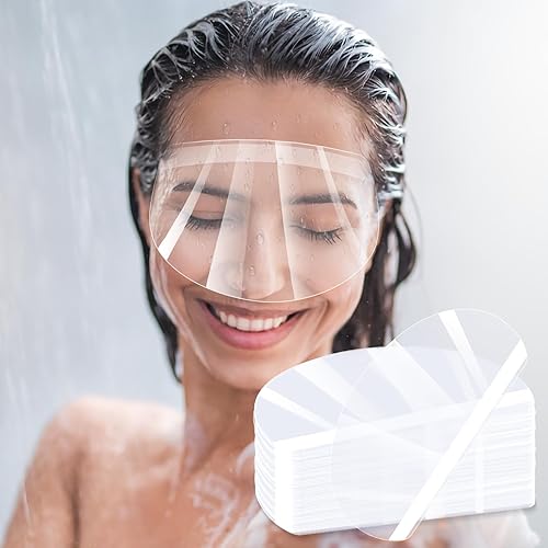 100 protectores faciales transparentes  Protector de ojos después de cirugía de cataratas, protector facial transparente desechable para la ducha