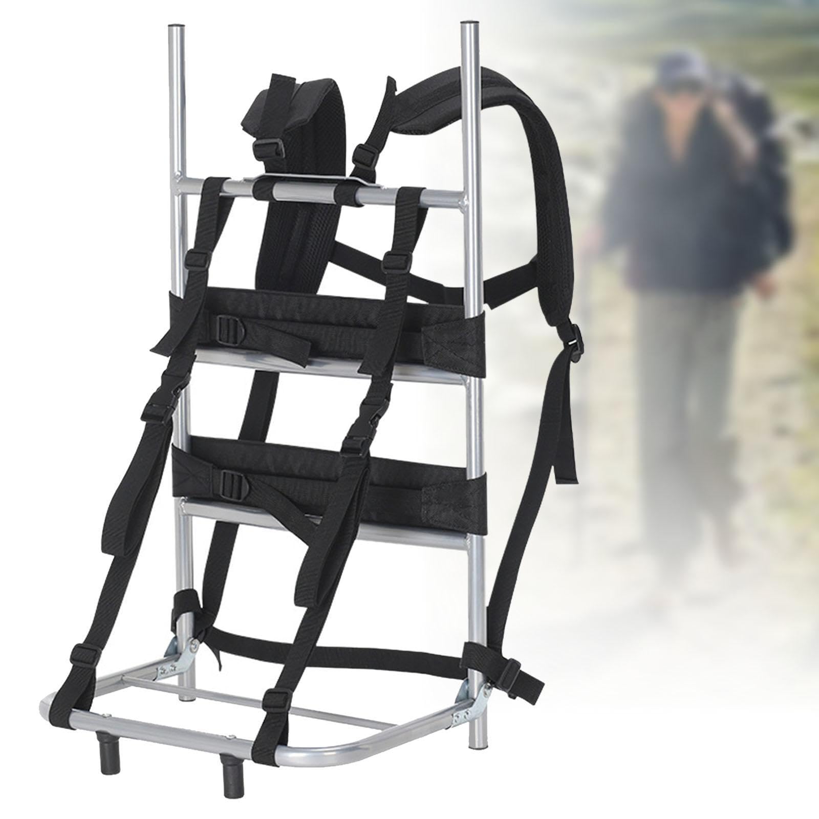 predolo Zaino Telaio per Trasporto Pesante, Supporto Portatile Robusto Pieghevole in Nylon Di Alluminio Leggero per L'escursionismo, Dotato Di Cinghie Pettorali, Cinture Spallacci, L