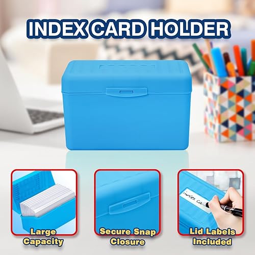 Miniatura 16 de H4D Tarjetero de índice de 3 x 5 con 100 tarjetas de índice a rayas pesadas y 25 divisores de plástico, verde lima