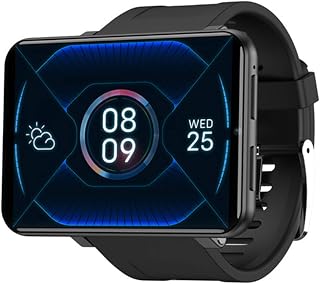 QESTO KKZ DM100 4G LTE Smart Watch Android 7.1 5MP MT6739 2700Mah Bluetooth Fashion Smart Watch for Men(B)