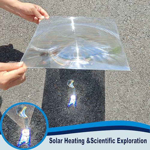 Image of Fresnel Lens Large 300x300mm, 300mm Focal Length, High Transmittance Acrylic Sheet for Solar Heating, Physics Experiment & Book Reading Magnifier, Focal Length 300mm