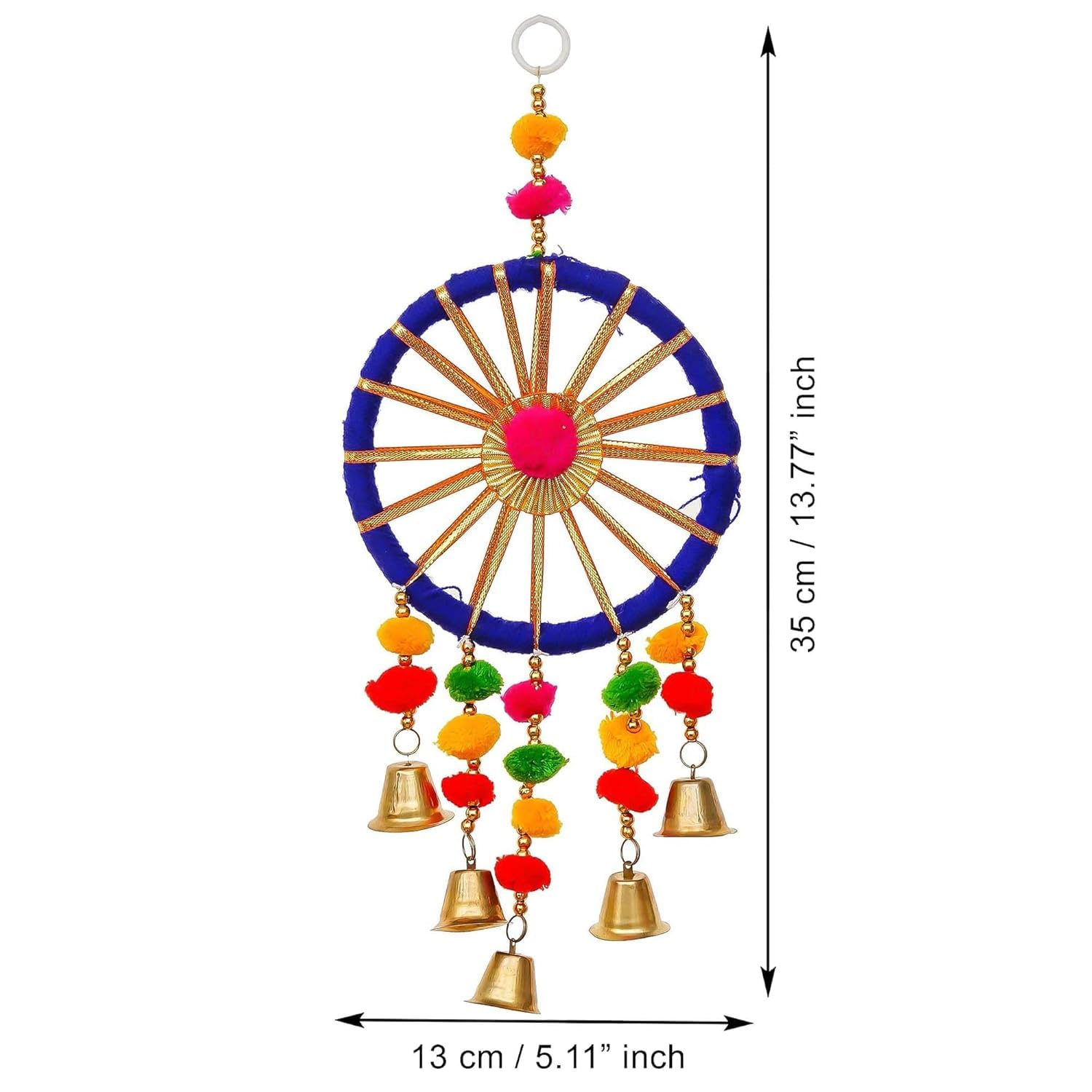 Bindian Pom Pom Chakri - Festive Wall Decor -2 Bindian Pom Pom Chakri - Festive Wall Decor -2