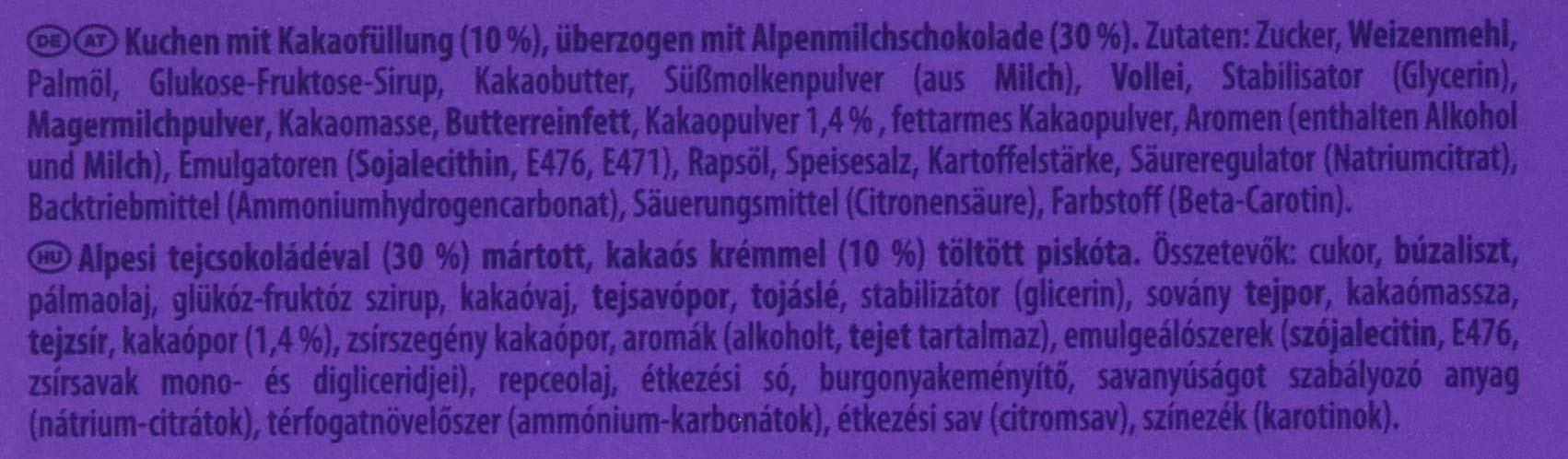 Milka Choco Trio - Mini Kuchen mit Schokoladenfüllung umhüllt von Alpenmilch Schokolade - 12 x 150g